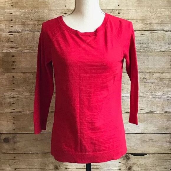 TALBOTS  RED CASUAL CLASSIC COTTON  CREW NECK EVERYDAY WEAR SWEATER SIZE SMALL - Picture 1 of 4